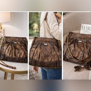 MICHE Bronze Textured Shoulder Bag.  EUC.